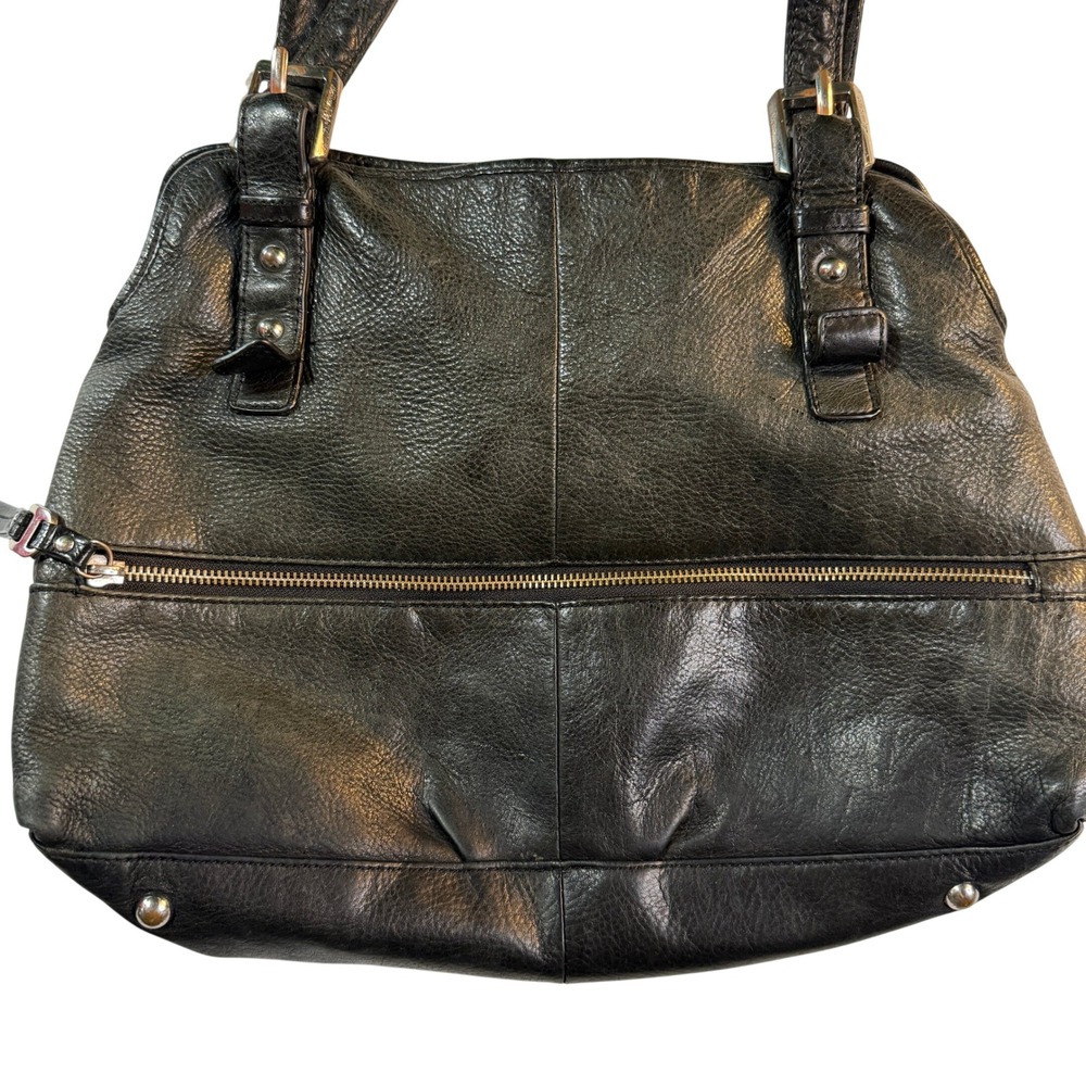 B Makowsky Y2K Hobo Shoulder Bag Pebbled Leather Women Rocker Tote Purse